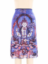 Vivienne Tam Buddha Printed Mesh Skirt Bottom arcadeshops.com