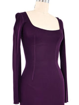 Alaia Eggplant Fitted Dress Dress arcadeshops.com
