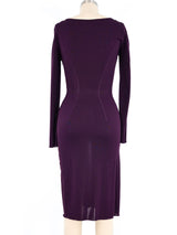 Alaia Eggplant Fitted Dress Dress arcadeshops.com