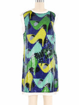 Lanvin Sequin Shoe Print Shift Dress Dress arcadeshops.com