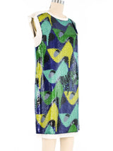 Lanvin Sequin Shoe Print Shift Dress Dress arcadeshops.com