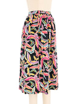 Silk Butterfly Printed Midi Skirt Bottom arcadeshops.com