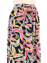 Silk Butterfly Printed Midi Skirt Bottom arcadeshops.com