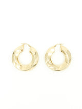 14k Gold Torqued Hoop Earrings Fine Jewelry arcadeshops.com