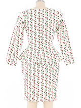 1990 Yves Saint Laurent Rose Print Skirt Suit Suit arcadeshops.com