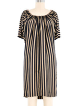 Jean Paul Gaultier Accordion Pleated Striped Silk Dress Dress arcadeshops.com