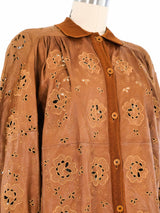 Valentino Eyelet Floral Leather Jacket Jacket arcadeshops.com