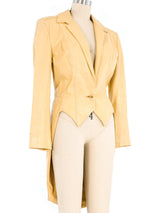 Norma Kamali Leather Tuxedo Jacket Jacket arcadeshops.com