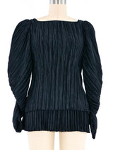 Mary McFadden Pleated Balloon Sleeve Top Top arcadeshops.com