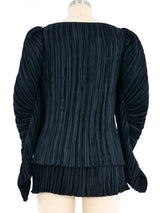 Mary McFadden Pleated Balloon Sleeve Top Top arcadeshops.com