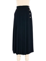 Sonia Rykiel Pleated Black Midi Skirt Bottom arcadeshops.com