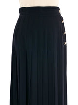 Sonia Rykiel Pleated Black Midi Skirt Bottom arcadeshops.com
