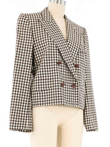 Escada Cropped Gingham Plaid Jacket Jacket arcadeshops.com