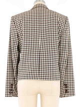 Escada Cropped Gingham Plaid Jacket Jacket arcadeshops.com