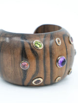 Stone Studded Wood Cuff Jewelry arcadeshops.com