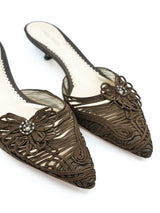 Giorgio Armani Floral Applique Kitten Heels, 39 Accessory arcadeshops.com