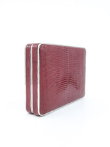 Hunting Season Maroon Lizard Skin Box Clutch Accessory arcadeshops.com