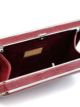 Hunting Season Maroon Lizard Skin Box Clutch Accessory arcadeshops.com