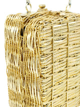 Gold Metallic Basket Bag Accessory arcadeshops.com