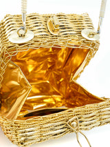 Gold Metallic Basket Bag Accessory arcadeshops.com
