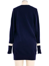 1980s Chanel Navy Varsity Cardigan Jacket arcadeshops.com