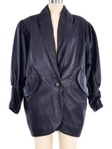 1980s Leather Blazer Jacket arcadeshops.com
