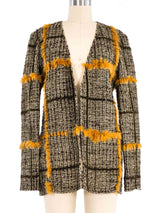 Ungaro Olive Fur Trim Tweed Jacket Jacket arcadeshops.com