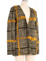 Ungaro Olive Fur Trim Tweed Jacket Jacket arcadeshops.com