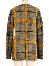 Ungaro Olive Fur Trim Tweed Jacket Jacket arcadeshops.com