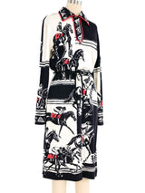 1970s Novelty Polo Print Jersey Dress Dress arcadeshops.com