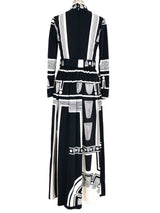 1960s Harzfeld's Rhinestone Studded Op Art Maxi Dress Dress arcadeshops.com