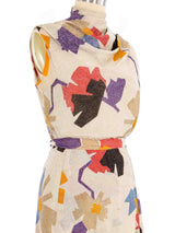 Floral Lurex Three Piece Ensemble Suit arcadeshops.com