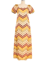 1960s Zig Zag Metallic Brocade Gown Dress arcadeshops.com