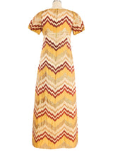 1960s Zig Zag Metallic Brocade Gown Dress arcadeshops.com