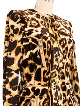 Gianfranco Ferre Velour Leopard Printed Jacket Jacket arcadeshops.com