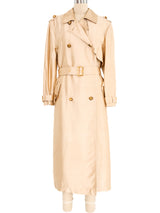 Escada Silk Champagne Trench Coat Jacket arcadeshops.com
