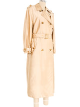 Escada Silk Champagne Trench Coat Jacket arcadeshops.com