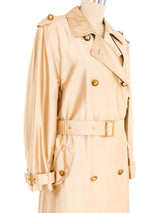 Escada Silk Champagne Trench Coat Jacket arcadeshops.com