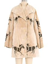 Zuki Horse Motif Shearling Jacket Jacket arcadeshops.com