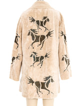 Zuki Horse Motif Shearling Jacket Jacket arcadeshops.com