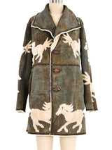 Zuki Horse Motif Shearling Jacket Jacket arcadeshops.com