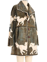 Zuki Horse Motif Shearling Jacket Jacket arcadeshops.com