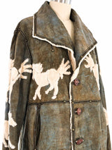 Zuki Horse Motif Shearling Jacket Jacket arcadeshops.com