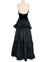 Oscar de la Renta Velvet Evening Gown Dress arcadeshops.com