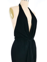1970s Bill Blass Ruffle Halter Gown Dress arcadeshops.com
