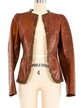 2002 Yves Saint Laurent Pierced Leather Jacket Jacket arcadeshops.com
