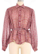 Valentino Silk Chiffon Printed Blouse Top arcadeshops.com
