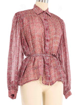 Valentino Silk Chiffon Printed Blouse Top arcadeshops.com