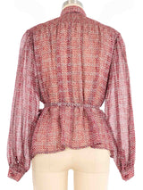 Valentino Silk Chiffon Printed Blouse Top arcadeshops.com