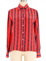 Celine Silk Floral Print Blouse Top arcadeshops.com